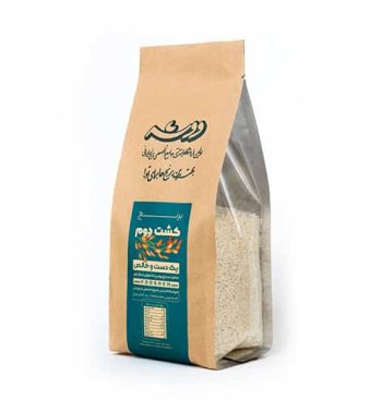کیسه برنج کشت دوم ووشه، برنج ایرانی ممتاز با عطر زیاد، قد کشیدن عالی و کیفیت پخت مجلسی