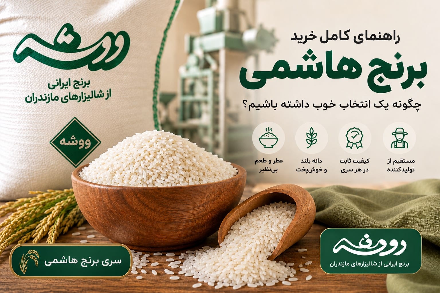 راهنمای خرید برنج هاشمی ایرانی باکیفیت از تولیدکننده | سری برنج هاشمی ووشه